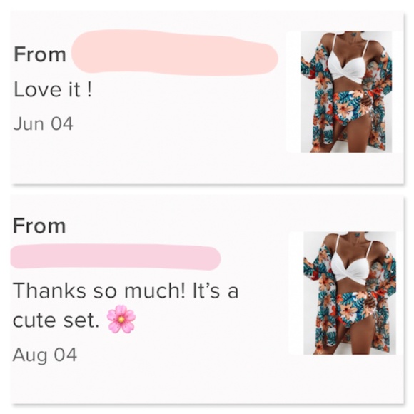 3 Piece Tropical Print Swimwear Set White - Picture 8 of 10